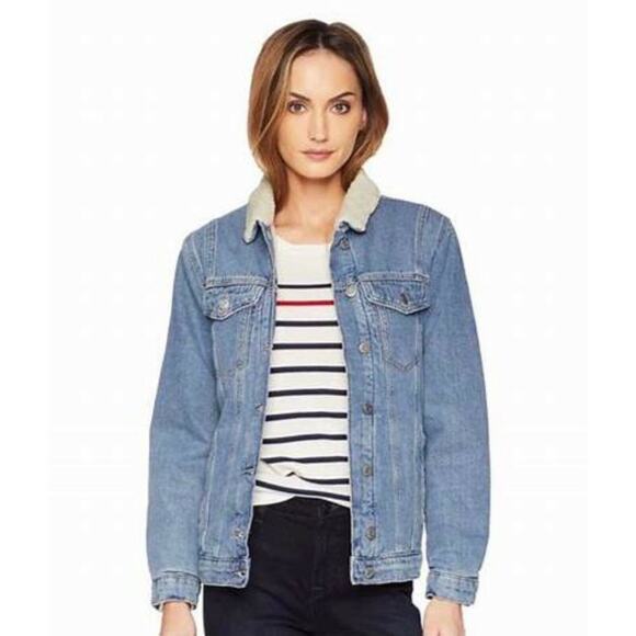 Mavi Jeans Co. Karla Sherpa Denim Jacket NWOT Size S - Picture 4 of 12